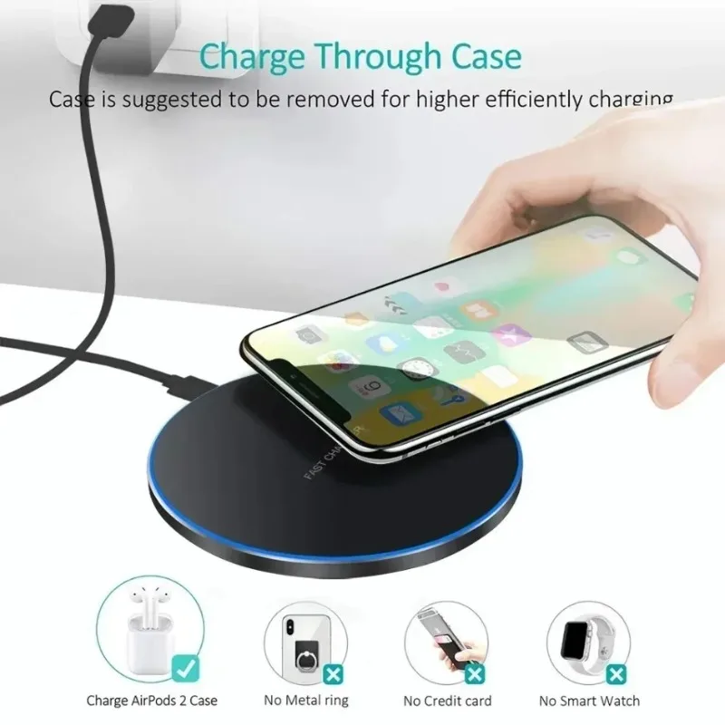 Wireless charger 2 in 1 Induction Fast Charging Pad Dock Station Samsung S23 S22 Xiaomi Huawei iPhone 12-17 Pro Max