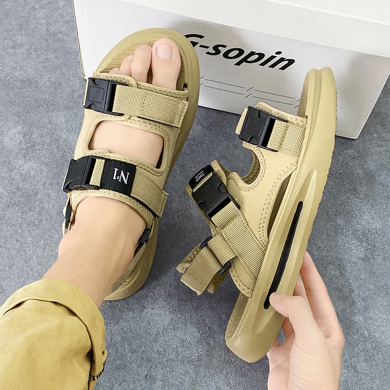 Men's Platform Sandals Summer Slippers Fashion Non-slip Beach Sandals Summer Men Open Toe Buckle Shoes
