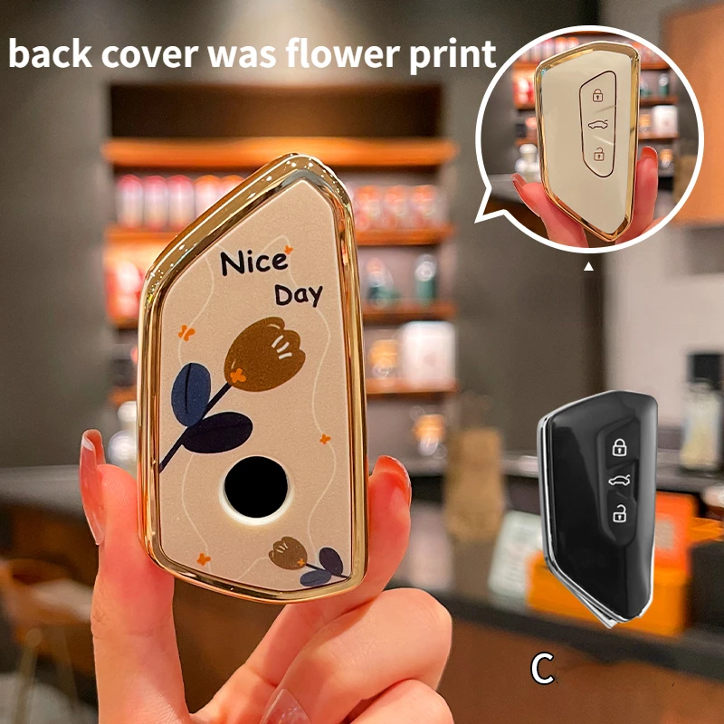 Tpu Car Key Case Cover Per Vw Volkswagen Golf 8 2020 Skoda Octavia A8 2021 2020 Seat Leon Mk4 Mk8 Fashion Key Fob Accessori