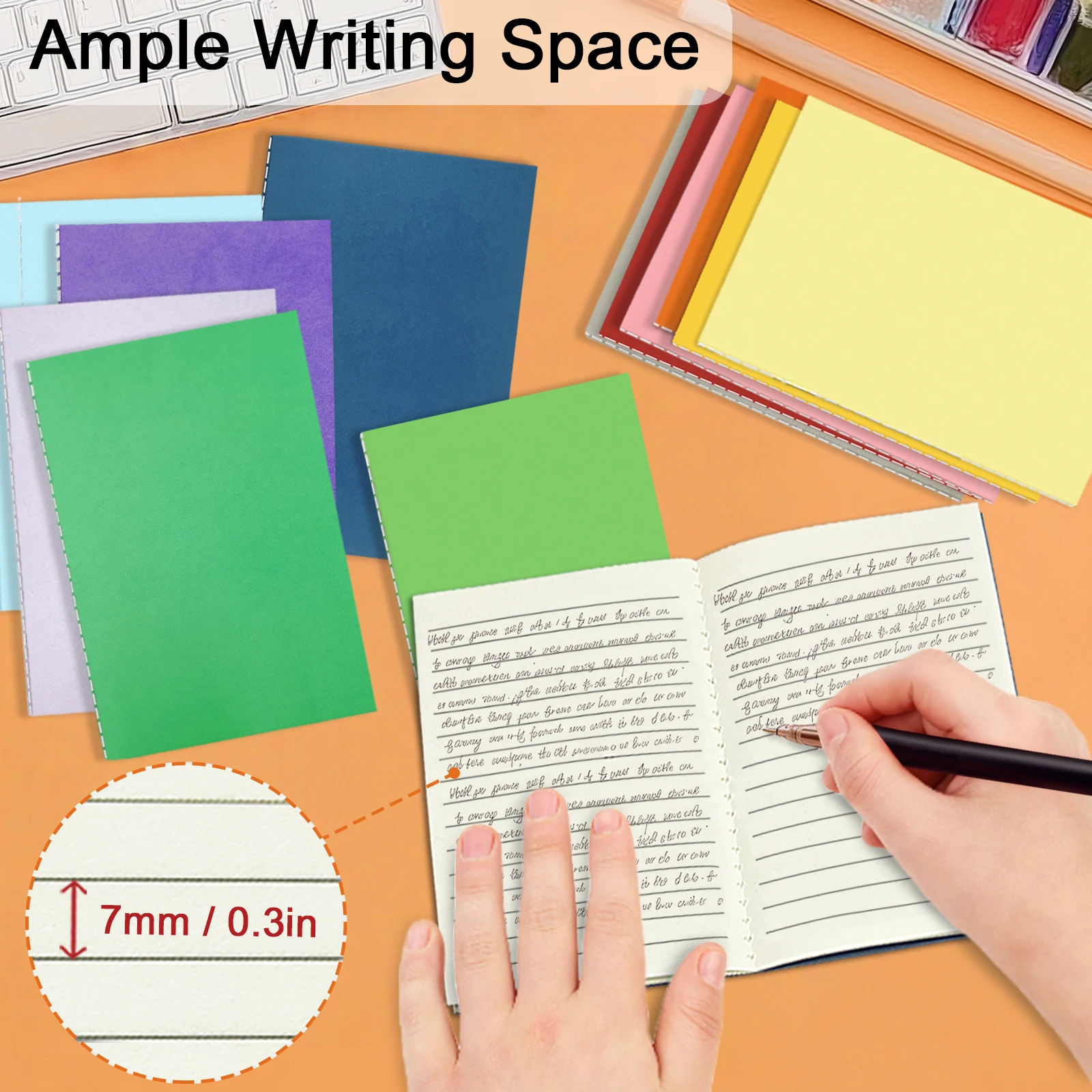 24 Pack Pocket Notebook Journal Bulk, College Lined Paper with Softcover, Small Memo Notepad for Writing/Drawing Diary/ Subject - 6