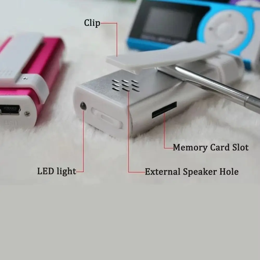 무손실 음질 휴대용 미니 MP3 플레이어 LCD 화면 카드 슬롯 USB MP3 음악 플레이어 메탈 클립 슬림 학생용 워크맨