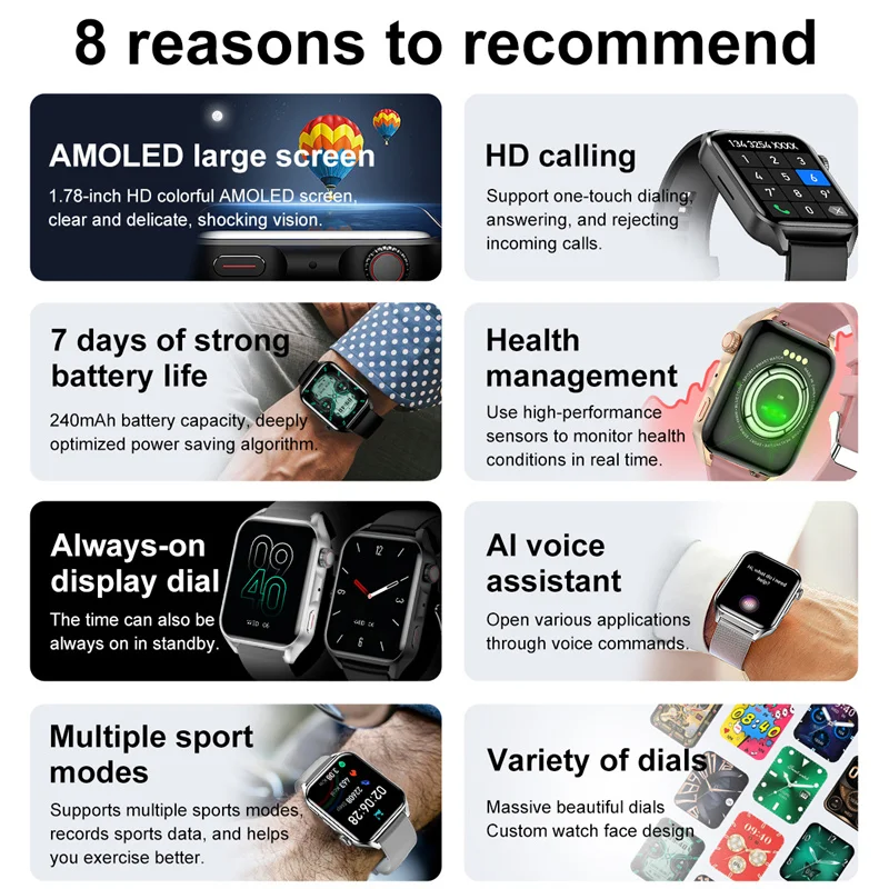 2023 ο Smartwatch   AMOLED  ȭ ׻ ÷ ð  HeartRate Ʈ ġ ȵ̵ ios