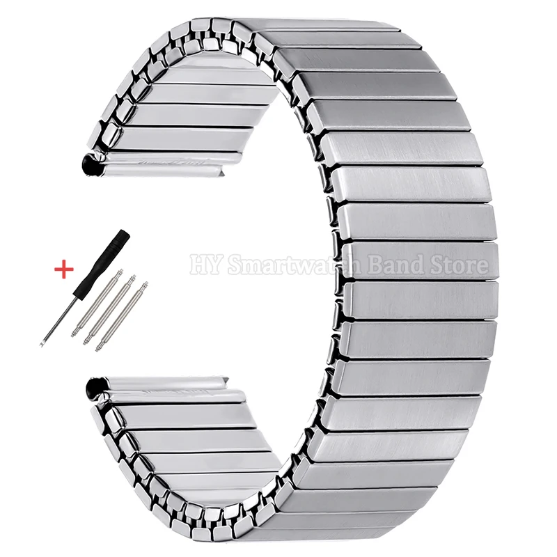 Universal Stainless Steel Expansion Stretch Watch Band - Metal Elastic Wrist Bracelet
