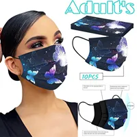 10pcs Adult Funny Mask 3d Butterfly Disposable Face Mask Breathable Industrial 3ply Ear Loop Masken Pm2.5 Anti-dust Mouth Mask 2