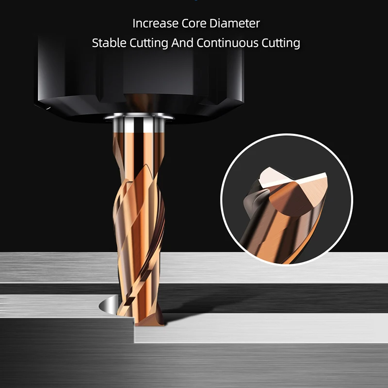 HRC55 Carbide End Mill 1 3 4 5 6 8 10 12mm 2 Flutes Metal Milling Cutter Cutting Tool CNC Maching Coating Flat Endmills milling cutter