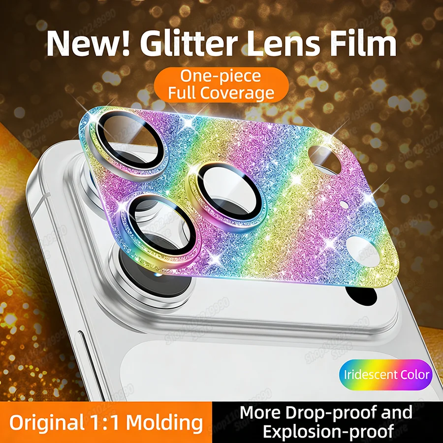 Glamorous Glitter Diamond Metal Camera Lens Protection Glass