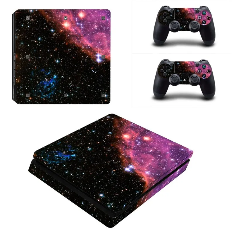 For PS4 Slim Vinyl Sticker For Sony Playstation 4 Slim Console+2 controller Protetive Sticker case For PS4 Slim Accessories 