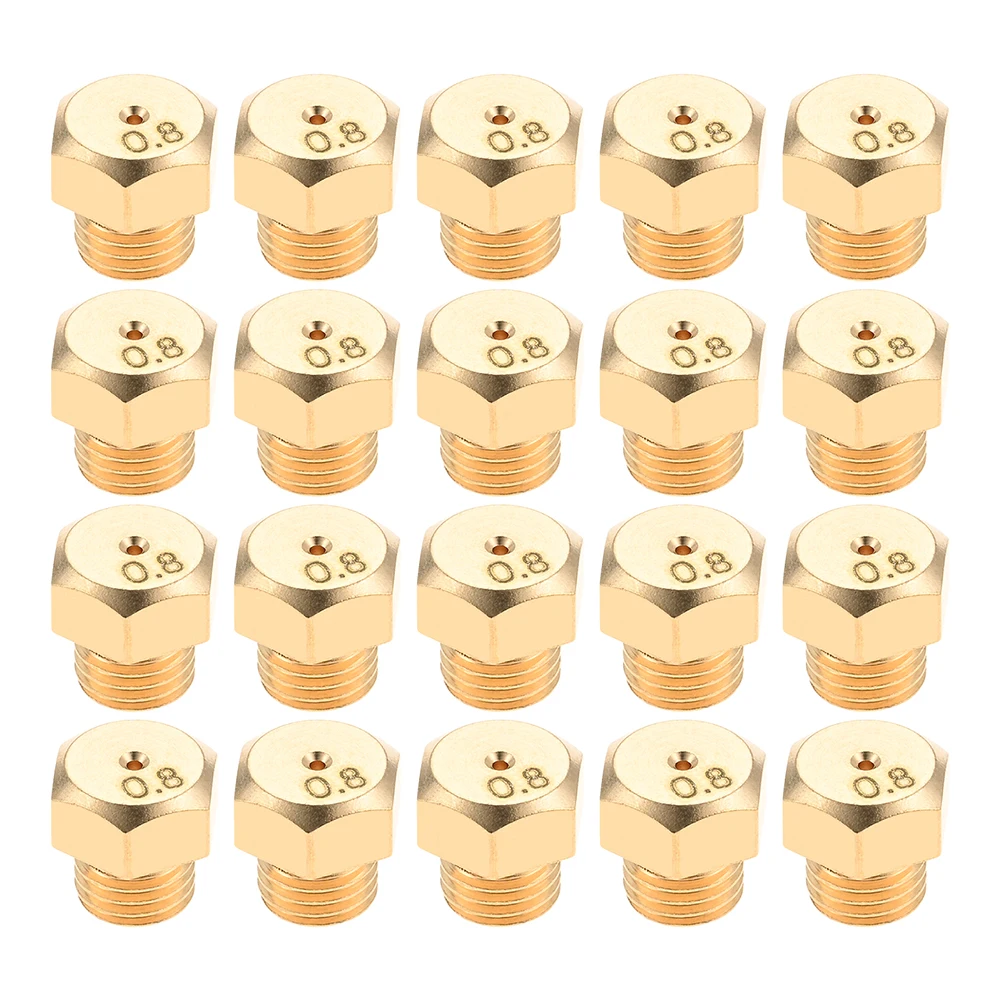 20pcs 1/4" Brass Nozzles 0.8mm Spray Hole For Propane Natural Gas Grill Burners Home Improvement Accessory In Stock