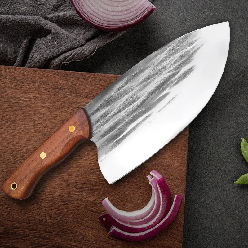 Kitchen Knife Handmade Forged Chef Chopping Knife Stainless Steel Butcher Knife Meat Cleaver with Wooden Handle Cooking Tools - 3