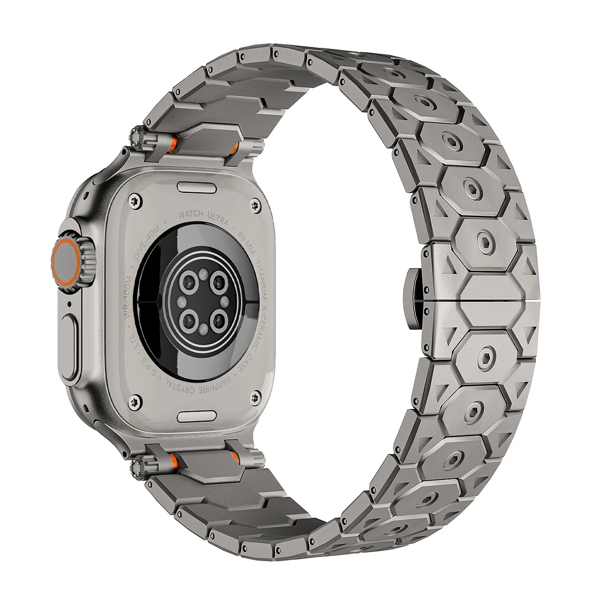Elegant Titanium Finish Stainless Steel Strap