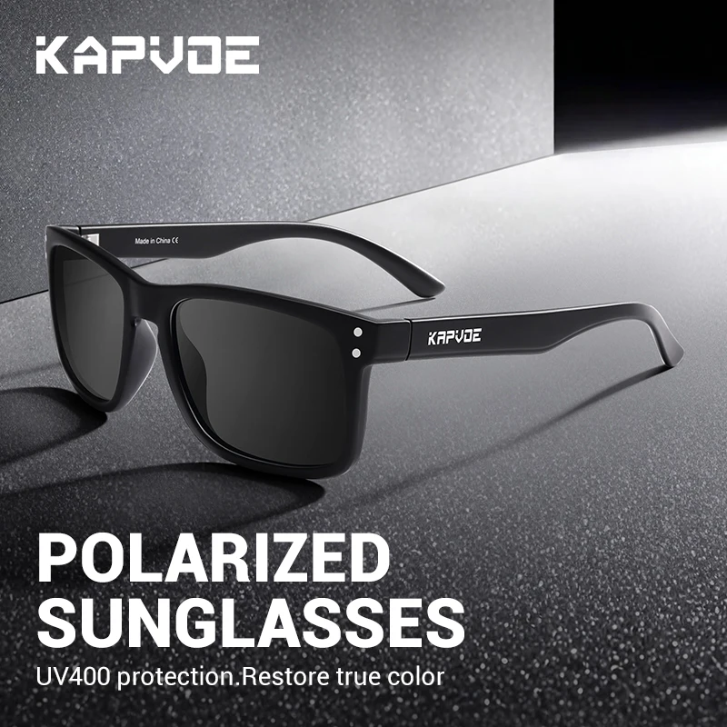 KAPVOE Polarized Fishing Sunglasses Fashion Square Vintage Sunglasses UV400 Sports Glasses Driving Hiking Anti-glare Eyewear fishing sunglasses