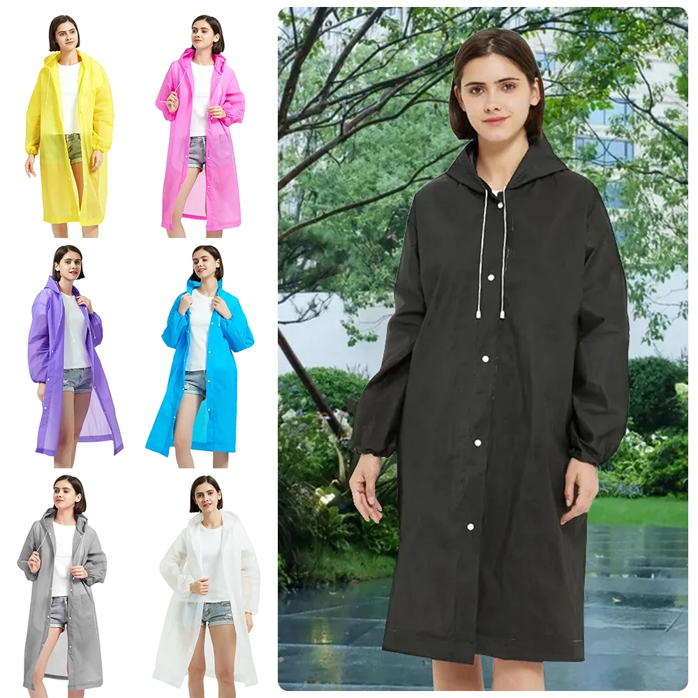 Raincoat Poncho EVA Rain Coat Full Body Thickening Adult Raincoat Waterproof Convenient Reusable Poncho Outdoor