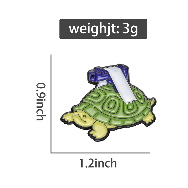 Cute Turtle Enamel Pin – Rhinestone Brooch Pin For Jackets, Backpacks, Hats & Collars, Women's Cute Jewelry Gift