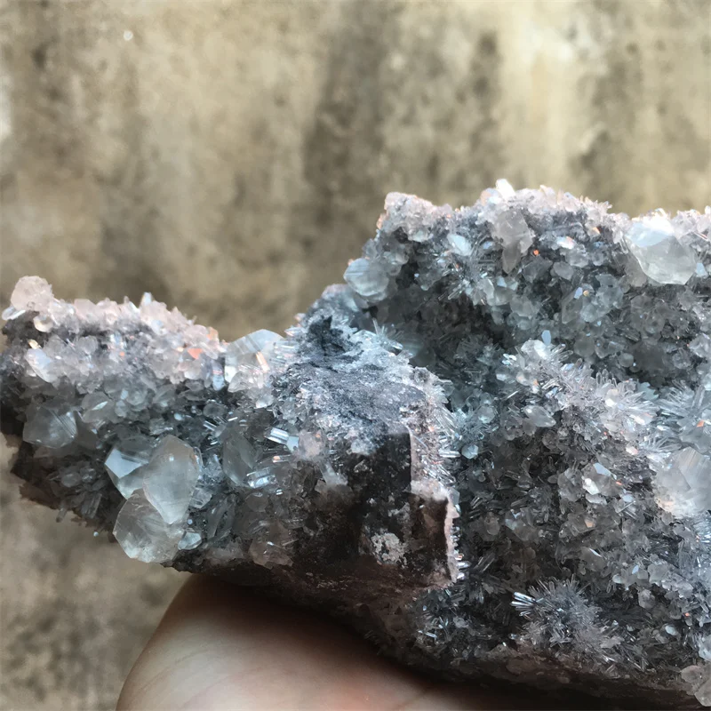 910g Natural Crystal Quartz With Calcite (Fluorescence ) Symbiosis Specimen Chrysanthemum Cluster Spiritual Reiki Home Decor 4