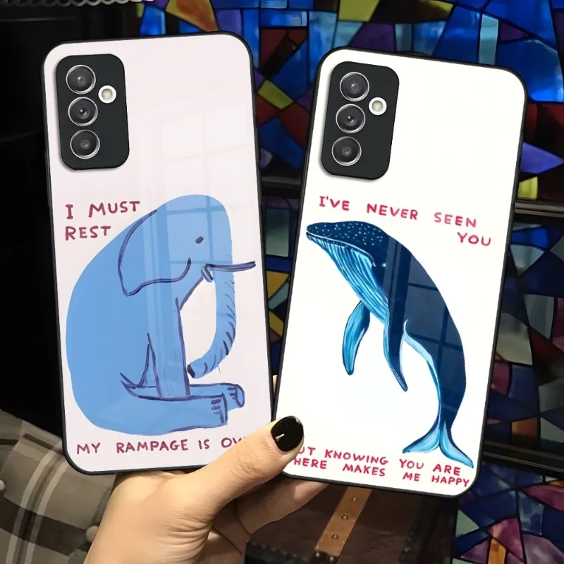 Custodia Per Telefono Graffiti Color David Shrigley Per Samsung S30 S21 S20 S23 S22 Fe S10 E S9 Note 20 10 Pro Ultra Plus 5G Glass