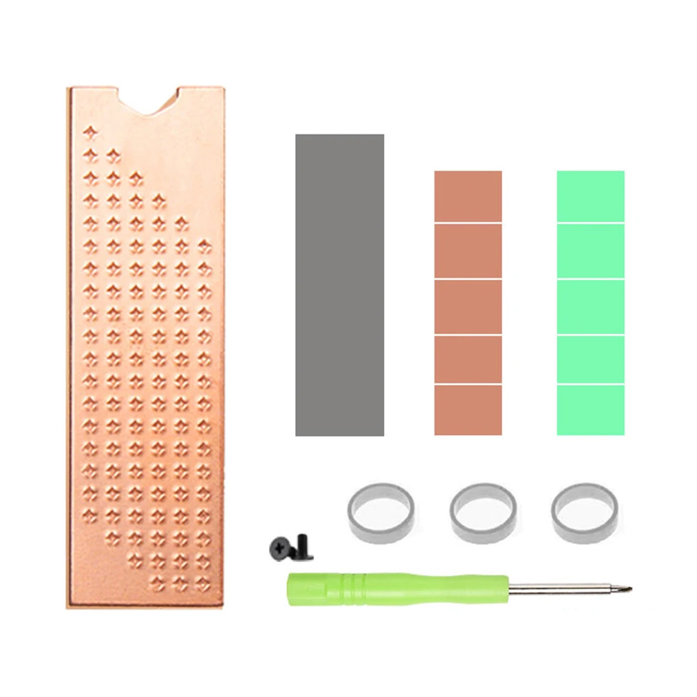 Copper M2 SSD Cooler with Thermal Silicone Pad for Laptop Desktop
