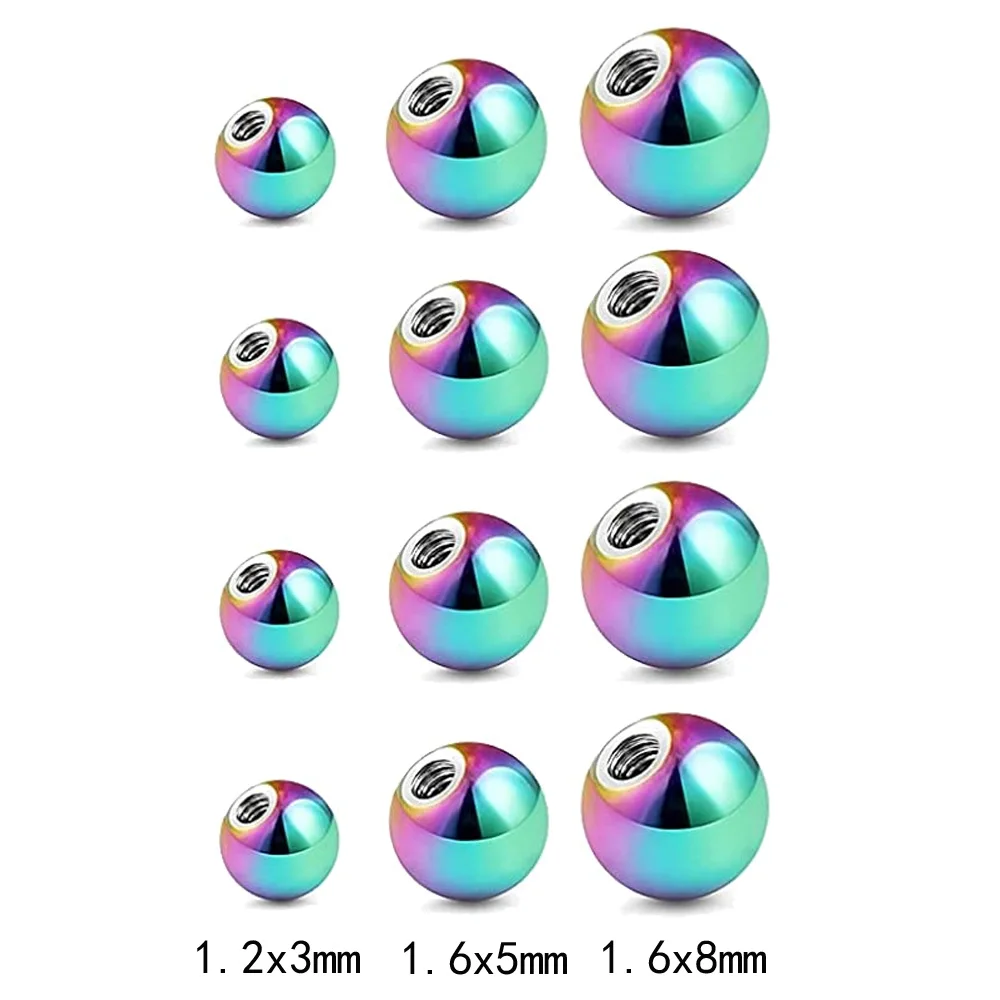 LAURITAMI 24 stks Vervanging Piercing Ballen Chirurgisch Staal & Acryl 5Mm 14G Tong Buik Industriële Barbell Body Sieraden, Roestvrij staal, Acryl, Staal
