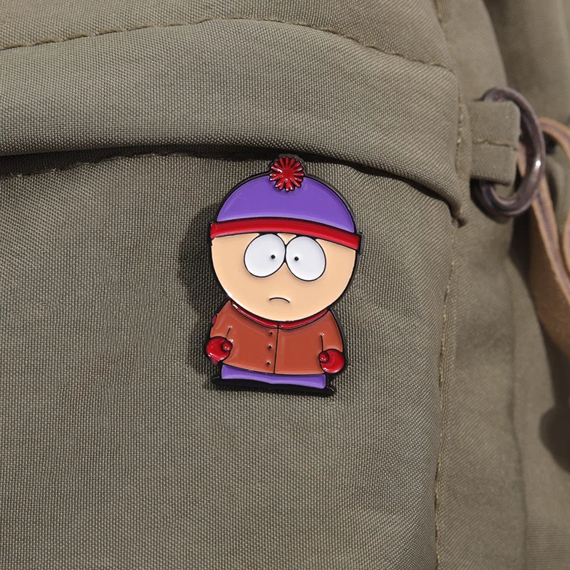Enamel badges 6pcs cartoon animated character custom cute metal lapel brooches for kid friends