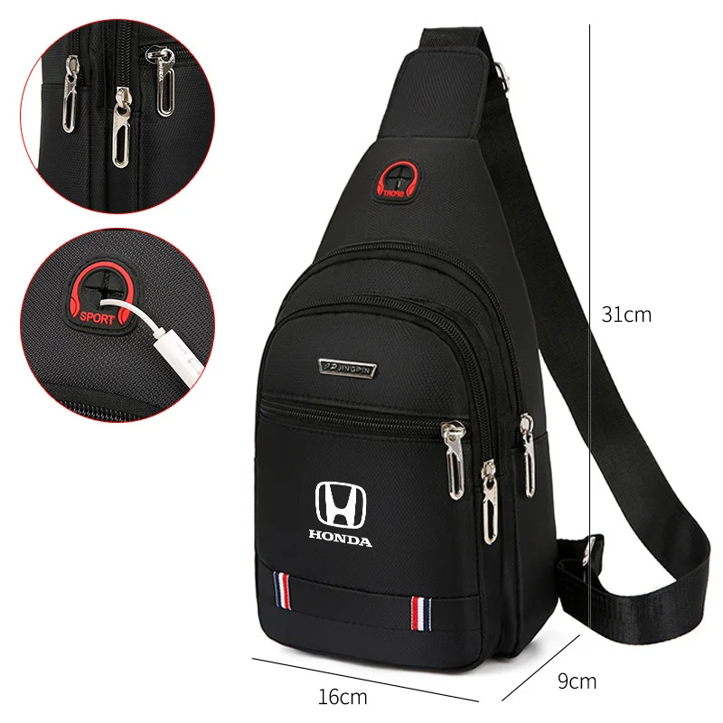 Für Honda Odyssey City HRV Jazz Accord Civic CRV Fit Insight Neues Auto-Logo One-Shoulder Messenger Bag Wallet Multi-Use-Reisetasche