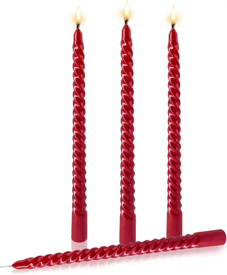 Candele A Piramide Naturali - 18 Pezzi - 10,5 X 1,7 Cm - Per Decorazione E Atmosfera