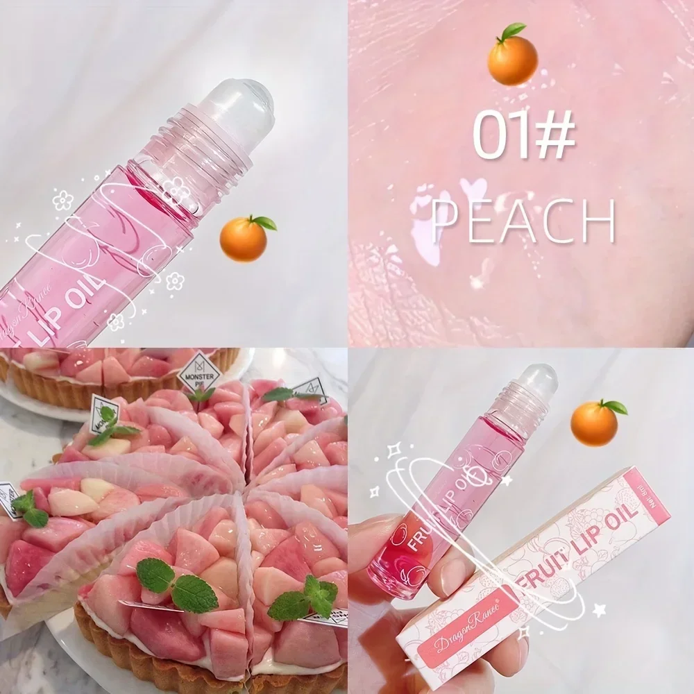 Fresh Fruit Roll-on Lip Balm Makeup Moisturizing Clear Grape Transparent Lip Oil Long Lasting Hydrating Lipstick Gloss Cosmetics 4