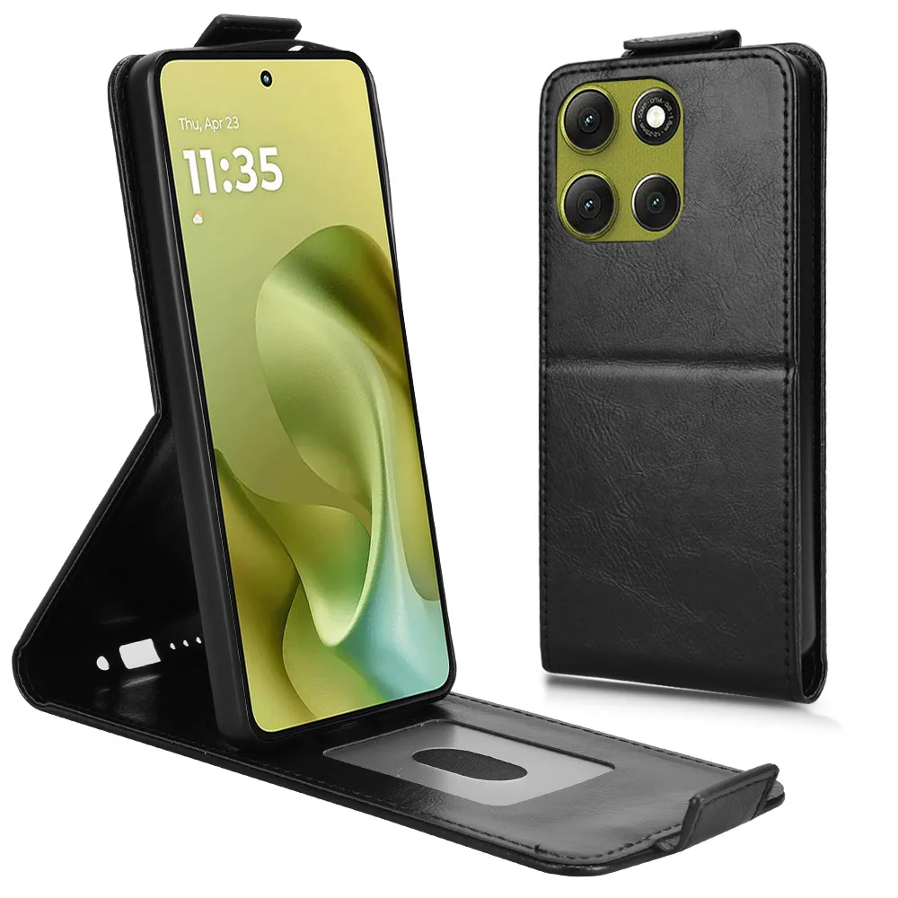 Retro Smooth Leather Vertical Case with Card Holder