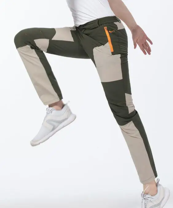 Outdoor Elastic Sprint Pants For Men, Windproof, Waterproof, Wear-resistant, Dry UV Patchwork Pants Camping Trouser