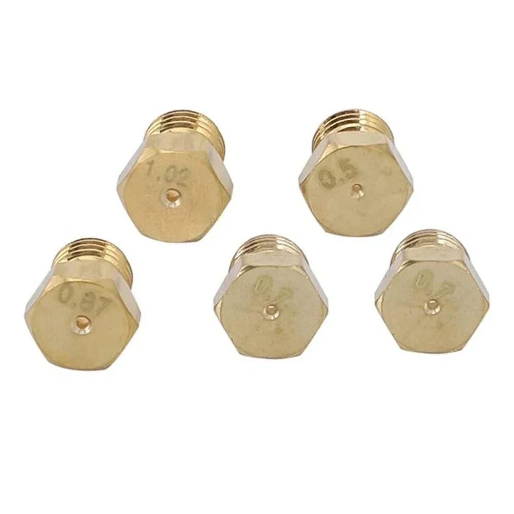 Gas Stove Nozzle 0.5/0.7/0.7/0.87/1.02 5 Pcs Commercial Gas Stoves LPG Jet Set