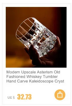 Description Picture 3 of itemModern Style Vast Sky Whisky Rock Glass Manual Cut Crystal Sword Pattern Old Fashioned Brandy Tumbler Whiskey XO Snifter Liquor