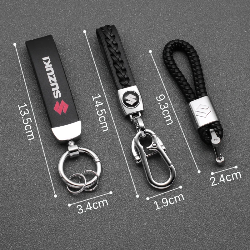 Metal + Leather Car Keychain Keyring Key Holder for Suzuki Grand Vitara SX4  Swift Jimny Kizashi Liana Wagon R IGNIS ALTO etc.