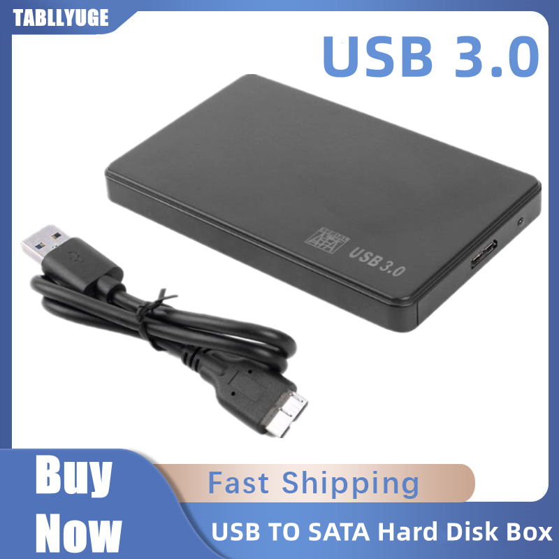  2.5 Inch HDD SSD Case USB 3.0 to SATA Hard Disk Box 5Gbps Box Hard Drive Enclosure for Notebook Desktop PC With USB 3.0 Cable 
