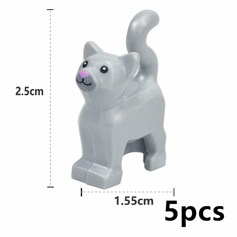 Bloques de construcción de animales MOC, escena de partículas pequeñas, tigre, oveja, pato, caballo, ballenas, modelo educativo, zoológico, regalo ensamblado, ladrillos de juguete DIY