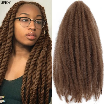 Marley Twists Hair Braiding 18 inch Marley Meche Afro Twist Kinky Crochet Braiding Hair Synthetic Hair Extensions For Women Kids 1