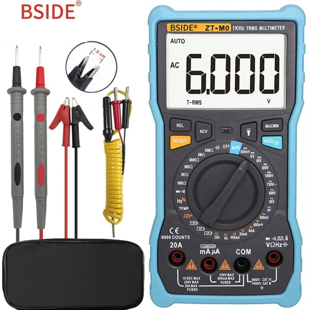 Ztm0 Smart Manual Digital Multimeter Lcd Display 6000counts Voltage