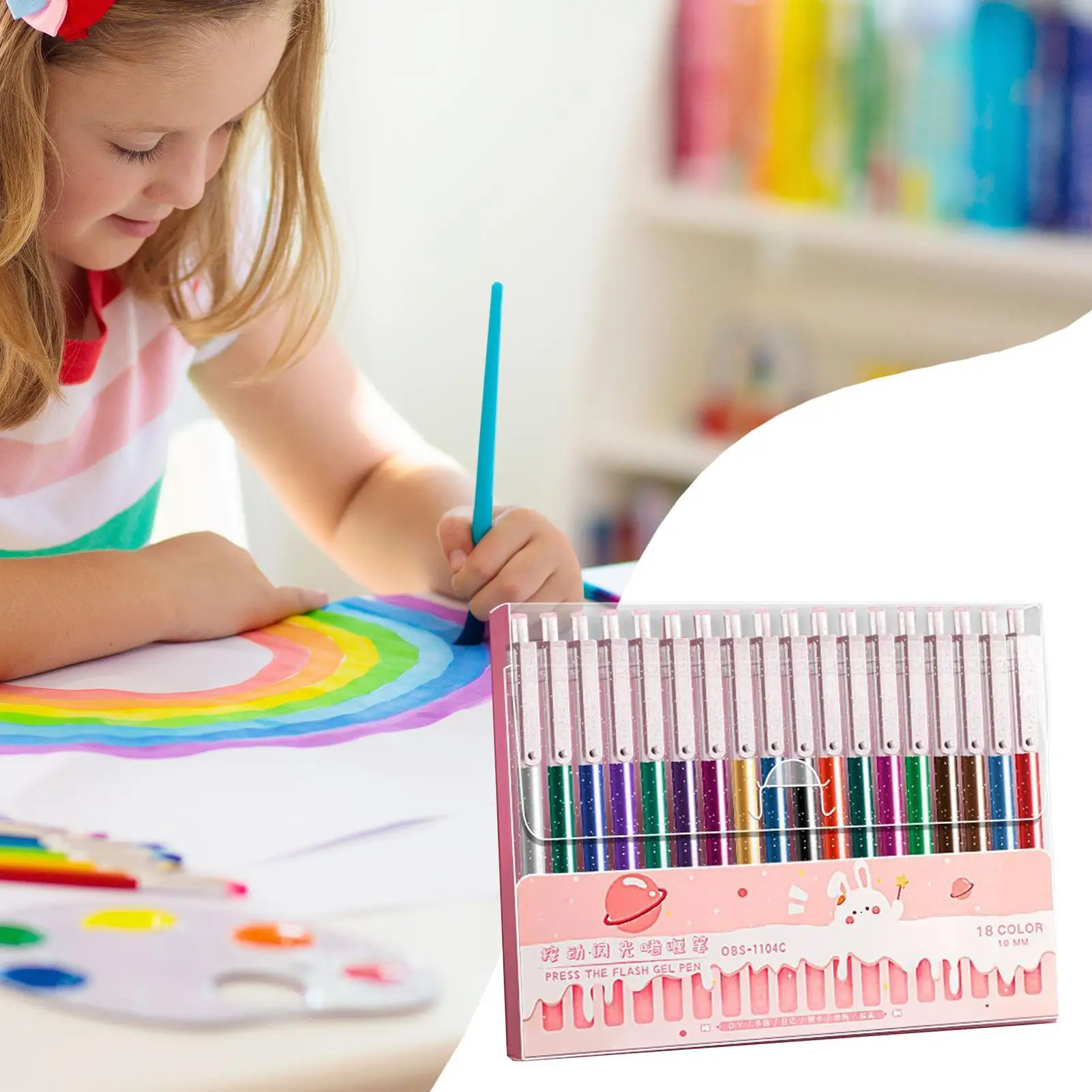 Glitter Pens Glitter Pens For Smooth Writing Fade-Resistant Bleed-Proof Art Stationery Retractable Supplies For Teens Students