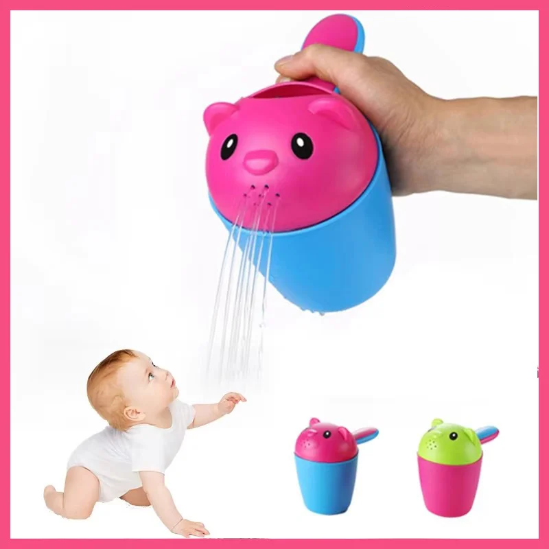 Cute Cartoon Baby Bathing Cup–Kids Shampoo Rinse Tool for Boys&Girls Hair Washing Spoon Toddler Shower Water Scoop Play BPA-Free