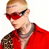 New Y2K Star Spike Wrap Around Sunglasses Women Men Futuristic Cyberpunk One Piece Shades Punk Rivet Sun Glasses Party Eyewears