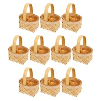 10 Pcs Hand Woven Basket Wedding Handheld Candy Flower Unique Gift Party Wood Baskets Multi-purpose 2