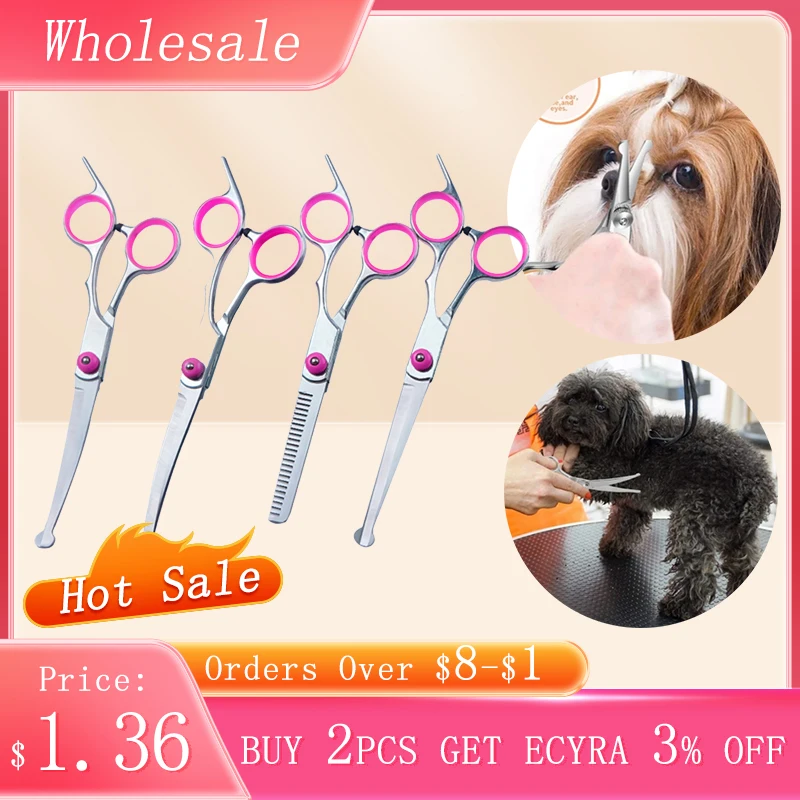

Cat Dog Professional Safety Hair Scissor Stainless Steel Durable Feet Hair Trimming Grooming Tools New Multi-style Pet Supplies
