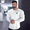Men Running Slim Fit T-shirt Long sleeves Sports Tees Gym Fitness Sweatshirt Male Jogging Tracksuit Cotton Athletic Shirt Tops 1