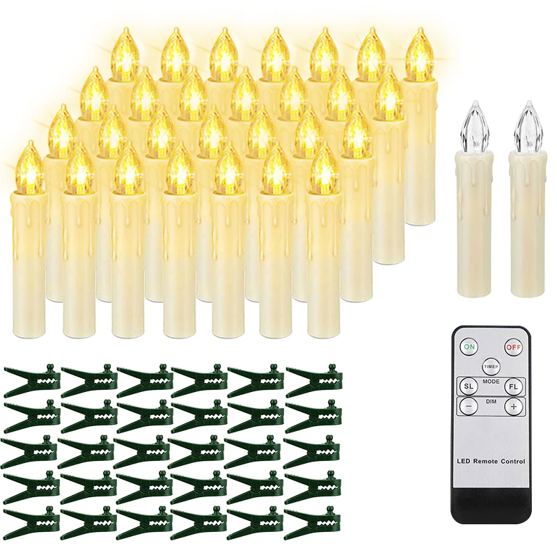 

LED Electronic Candle With Timer Remote Battery Operated Flickering Flame Wedding Birthday Home Decoration Christmas Tree Candle