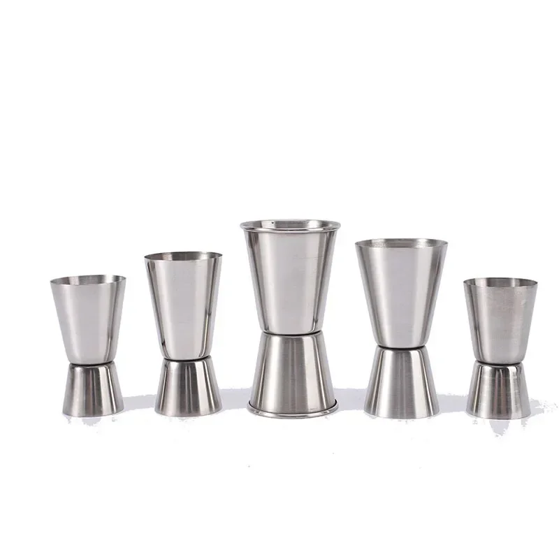 15-30ML 30-50ML Silver Double Jigger Measure Cup Cocktail Drink Wine Shaker Stainless Bar Accessories images - 6