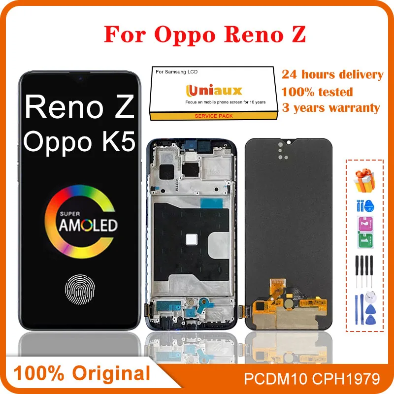 6,4 'Super AMOLED для Oppo Reno Z LCD CPH1979 PCDM10 PCDT10 дисплей для OPPO K5 LCD