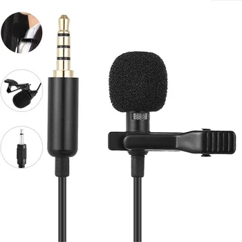 Microfono mini portatile cablato da 1,5 m con connettore Type-C per telefono, PC, laptop, microfono USB a clip in metallo, microfono a condensatore da 3,5 mm per altoparlante