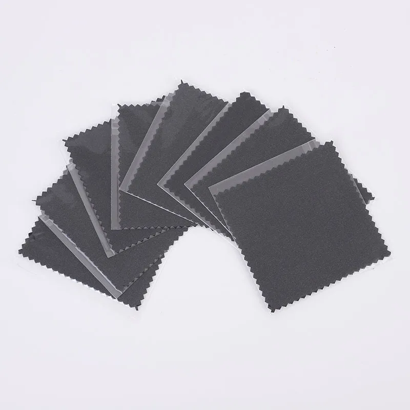 50pcs/lots 8x8cm White Blue Black Silver Jewelry Polishing Cloth Cleaning Cloths Individually Wrapped Packing Customised Logo
