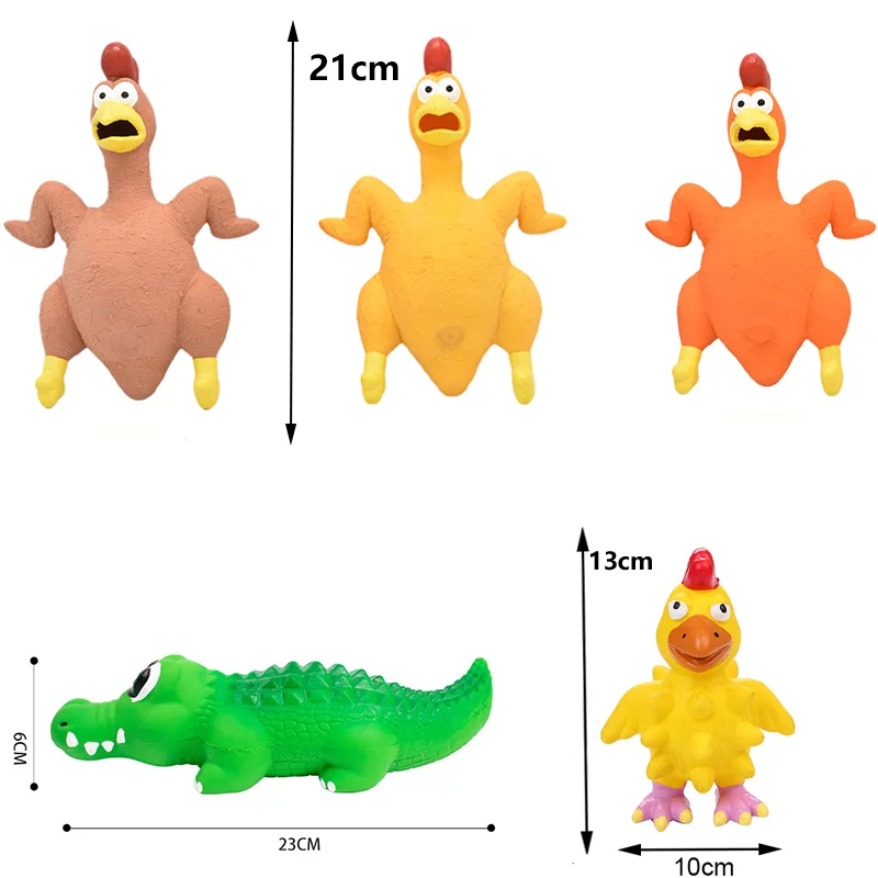 Squeaky Dog Rubber Toys Dog Latex Chew Toy Chicken Animal Bite Resistant Puppy Sound Toy Dog Supplies For Small Medium Large Dog 5