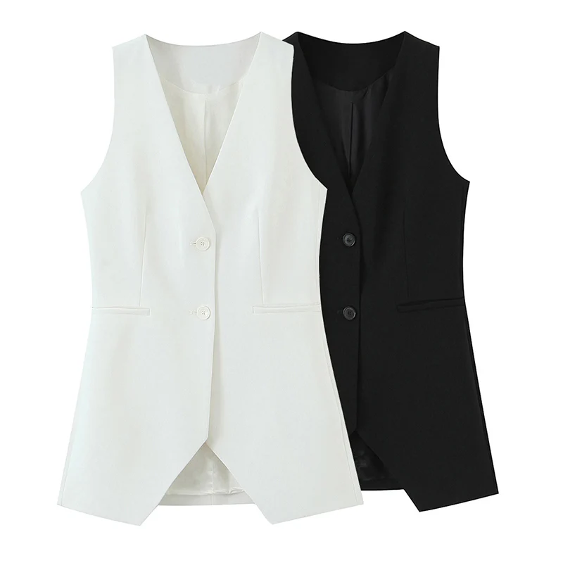 Fashion Women's Sleeveless V-neck Vest Sets Casual High Waisted Pleated Pants Suit Commuting Daily Suit Summer 2025