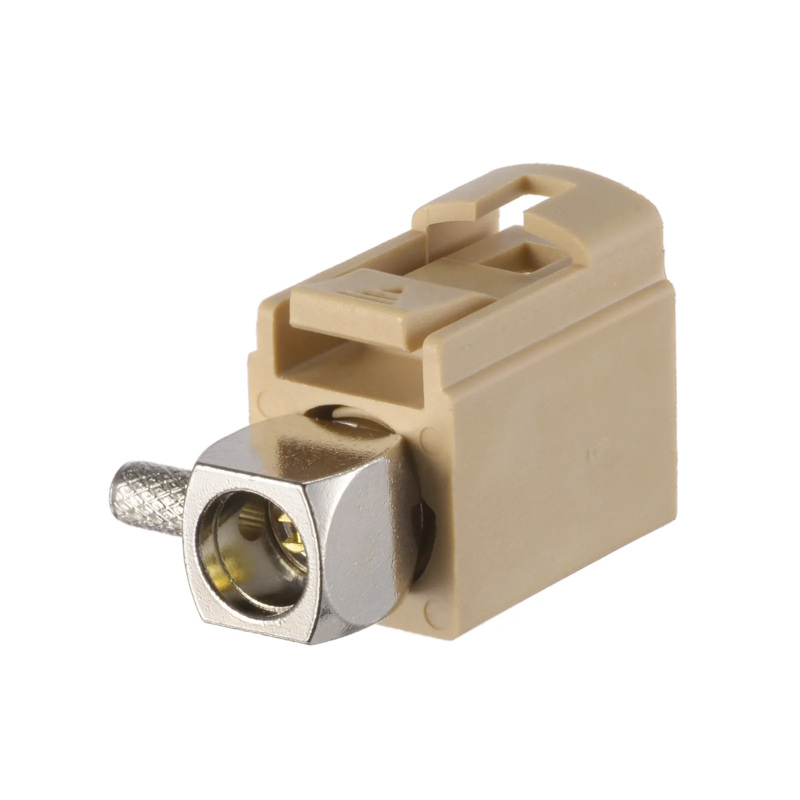Beige Female Right Angle Crimp RF Coaxial Connector for RG316 Cable