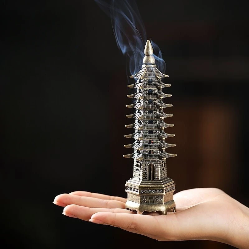 Feng Shui Vertical Incense Burner 3D Model China Wenchang Pagoda Home use incense burner holder Home Decoration Metal Handicraft