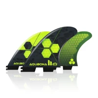 AQUBONA Surfboard Fins Honeycomb Fiberglass Performance Tri Fin Compatible with Single Tab or  Twin Tab Surfboards S/M/L Size 1
